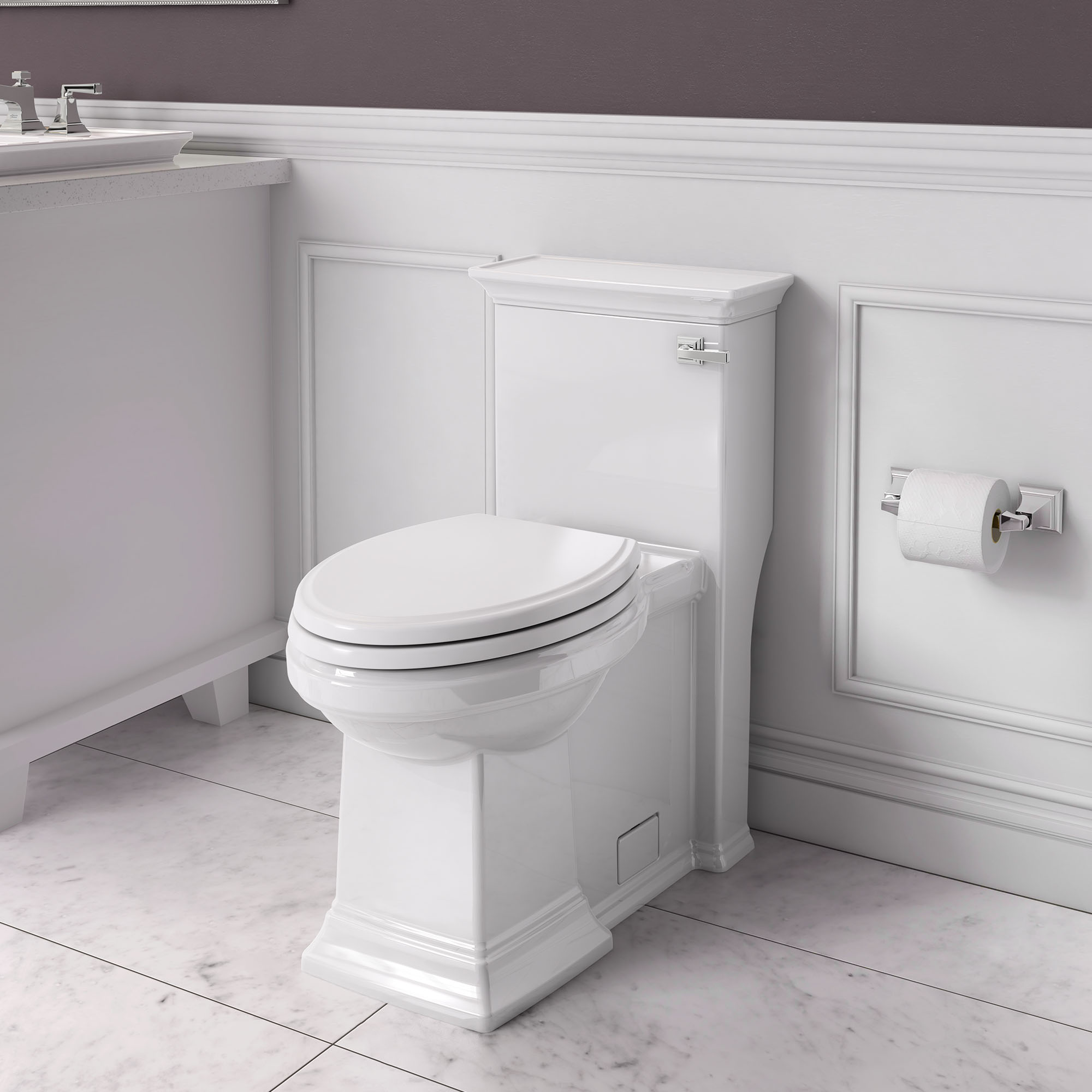 Town Square™ S One-Piece 1.28 gpf/4.8 Lpf Chair Height Right-Hand Trip Lever Elongated Toilet With Seat